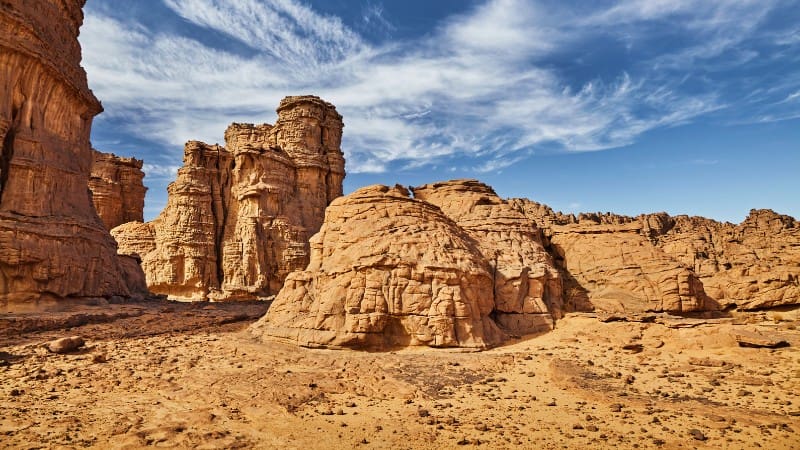 Rock formations in Tassili n'Ajjer National Park, an otherworldly Algerian destination.