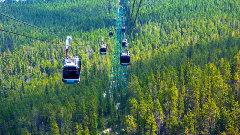 Banff Gondola ride offering panoramic views of the Rocky Mountains.
