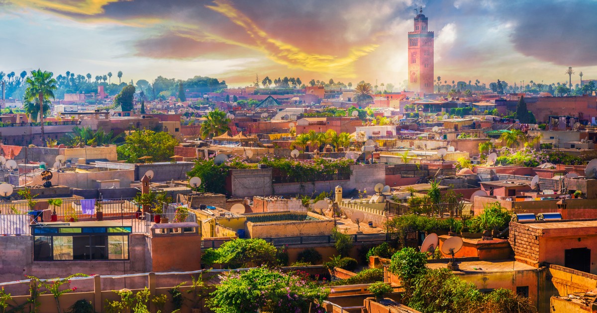 Things to do in Marrakech - Sunset over the city, a beautiful view of Marrakech.
